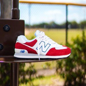 New Balance Men's 574 Classic Sneakers Shoes U574EW2 Red White Blue